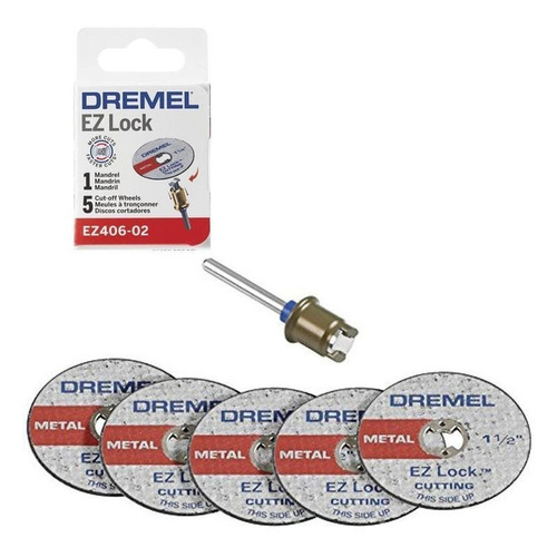 Kit Adaptador+ 5 Discos Corte De Metal Dremel 2615e406ad Frecuencia 0