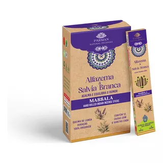 Incenso Organico Alfazema & Salvia Branca Parman C/12 Caixas