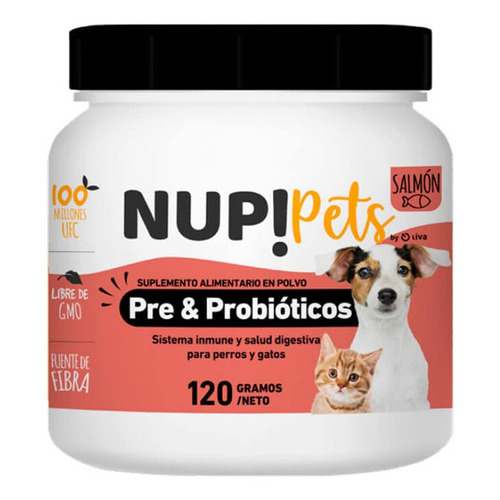 Nup! Pets Suplemento En Polvo Pre Y Probióticos Perro Y Gato SALMON