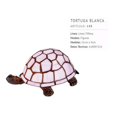 Iluminación Velador De Mesa Tiffany Tortuga 158 Apto Led