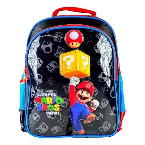 Super Mario Bros Movie Mochila Primaria Ruz Color Negro