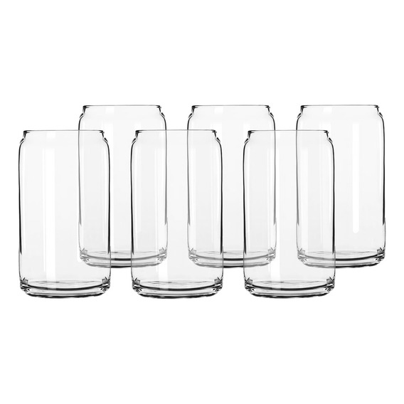 Set 6 Vasos Vidrio Borosilicato 550 Ml Simplit Color Blanco