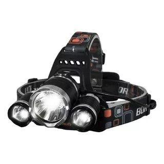 Linterna Minero Led Cabeza Vincha 3 Led 5000 Lum Cob Cree Recarga Color De La Linterna Negro Color De La Luz Blanco