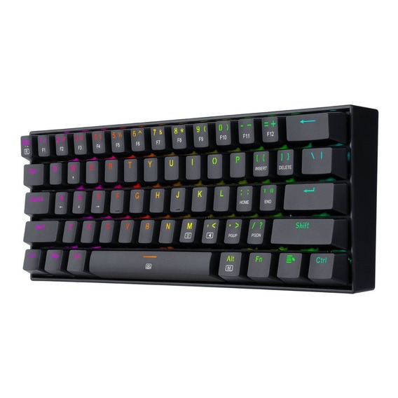 Teclado Mecánico Gamer Redragon 60% Dragonborn K630-rgb Color del teclado Negro Idioma Inglés US