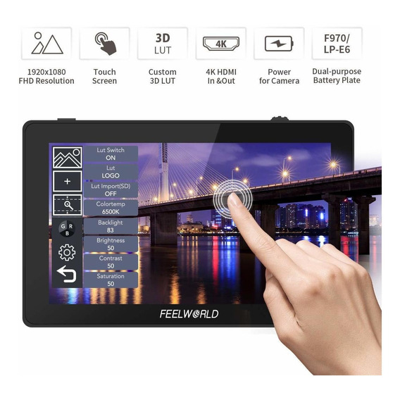 Monitor Camara Feelworld F6 Plus 5.5 Touch Screen Y 3d Luts
