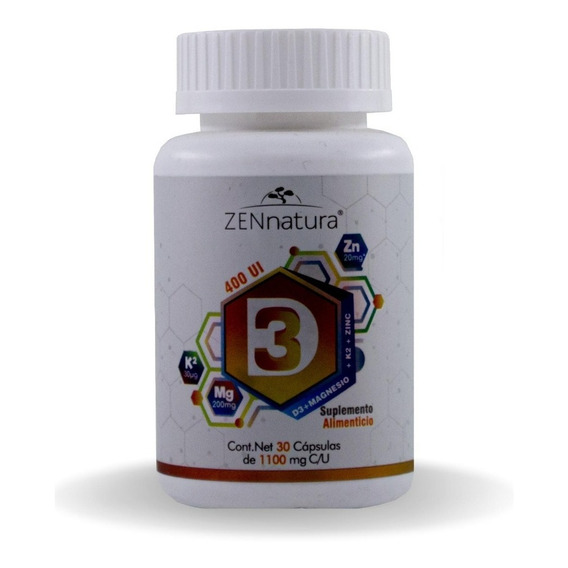 Magnesio Zinc D3 K2 30 Capsulas Sistema Inmunológico Fatiga Sabor Sin sabor