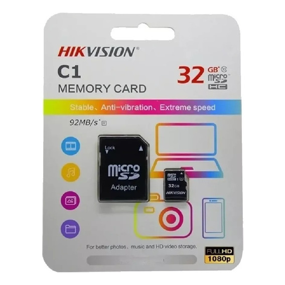Tarjeta Memoria Microsd 32gb Clase 10 Hikvision C/adaptador