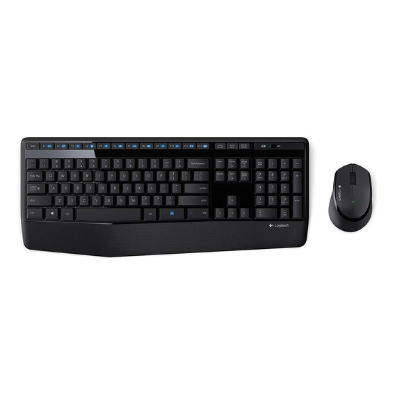 Kit de teclado y mouse inalámbrico Logitech MK345 Español de color negro