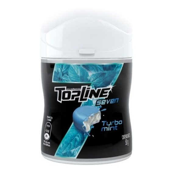 Chicles Confitados Turbo Mint Top Line Seven 50 G.