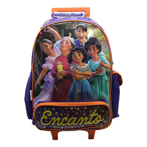 Mochila Escolar Encanto Disney Bruno Mirabel Con Carro Color Azul Diseño de la tela Liso