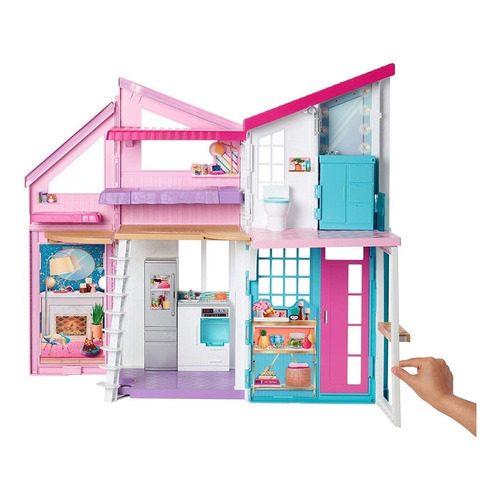 Casa De Muñeca Barbie Malibu House Playset + 25 Accesorios Color Rosa