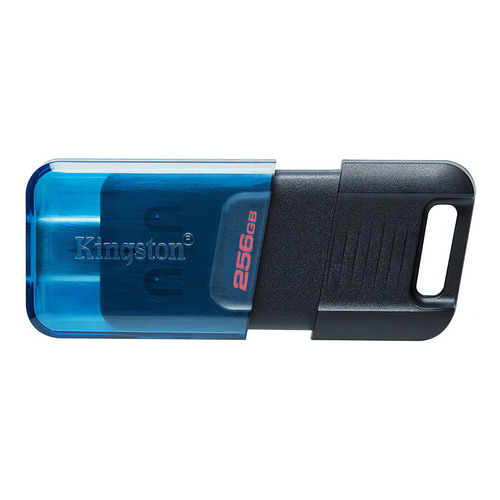 Memoria Usb-c Kingston Data Traveler 80 M 256gb 200mb/s Color Negro/azul Liso