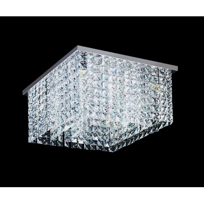 Plafon Cuadrado Recto 6 Luces Apto Led G9 Deco Moderno Mg Acero