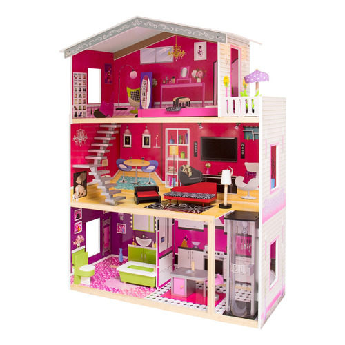 Casa De Muñecas Isabella Dollhouse Kids House Color Rosa