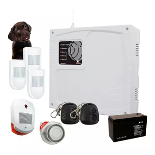 Kit Alarma Casa + 3 Sensores Pet+ Control+ Sirenas+ Batería