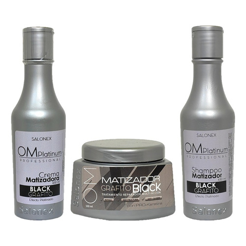  Kit Shampoo + Crema + Crema Matizador Grafito Salonex