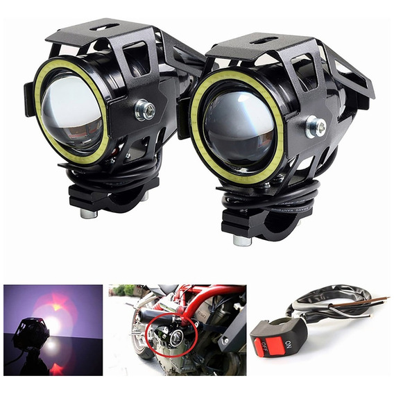 Focos Niebla Ojo Ángel Estrobos Leds Moto Luces Kit De Faros