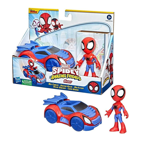 Vehiculo + Figura Ghost Spider De Hasbro Marvel Febo