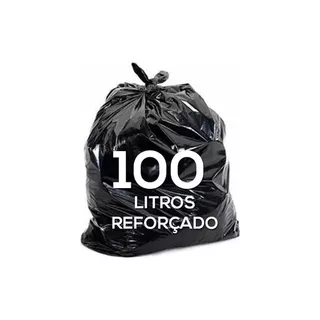 Saco De Lixo Preto 100 Litros Reforçado - 100 Unidades