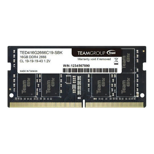 Memoria RAM Elite color negro 16GB 1 Team Group TED416G2666C19-S01