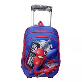 Morral Spaiderman Hombre Araña Con Ruedas Kix3 Lonchera Car