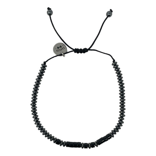 Pulsera Esclava Ajustable De Hilo Delgado Para Hombre Sarosa Color Gris Oscuro 1