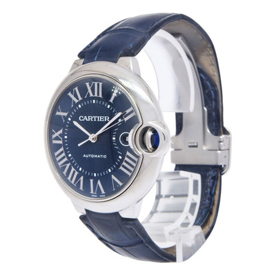 Cartier Ballon Bleu 42mm Steelblue Dial Mens Automatic Watch