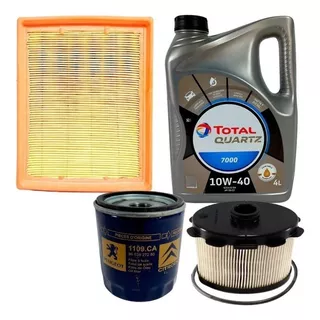 Kit De 3 Filtros Orig + Aceite Total Peugeot 206 1.9 Diesel