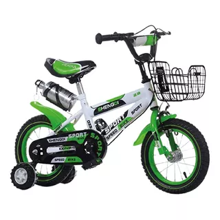 Bicicleta Infantil Lumax Aro 16 Verde Con Rueditas Tamaño Del Cuadro S