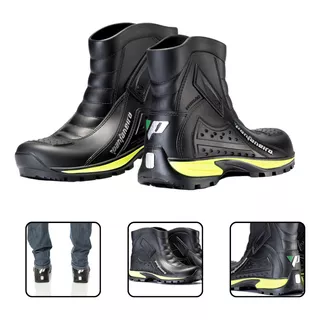 Bota Chuva Unissex Cano Curto Motoboy Pantaneiro Impermeavel