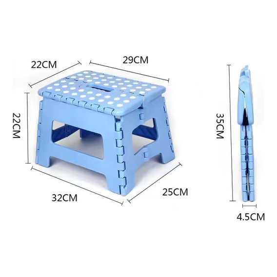 Banquito Plegable Taburete Pórtatil Mediano Piso 35x29x28cm