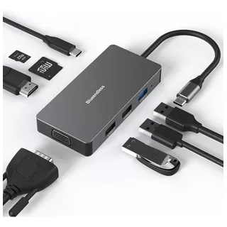 Hub 8 En 1 Usb3.1 Tipo C Adaptador 100w Hdmi 4k 60hz Vga