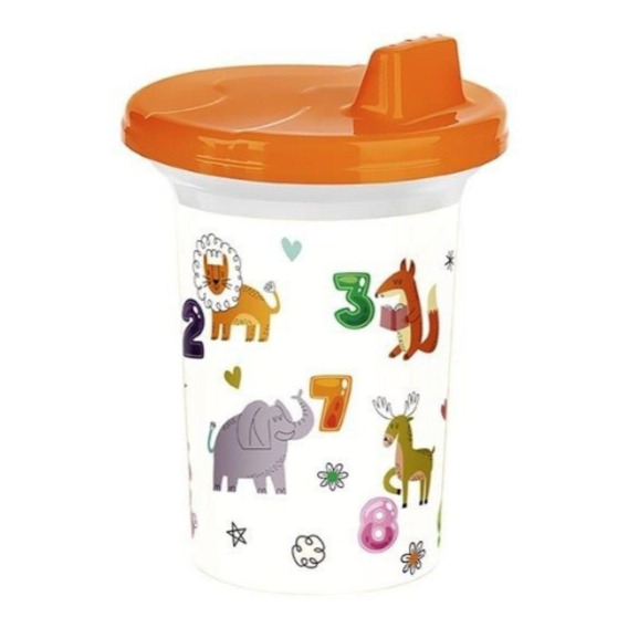 Vaso Entrenamiento Con Tapa Para Niños 300 Ml Titiz Naranja