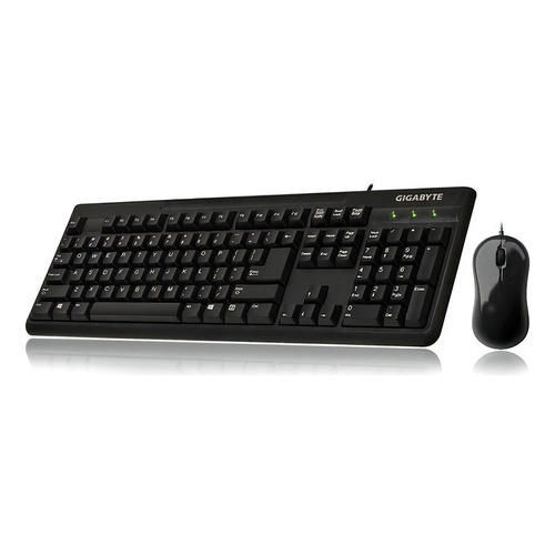 Kit Teclado Y Mouse Gigabyte Gk-km3100 Alambrico Usb Color del teclado Negro