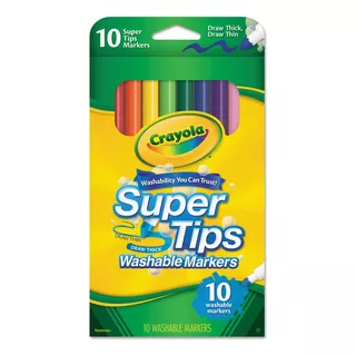 10 Marcadores Crayola Super Tips Lavables