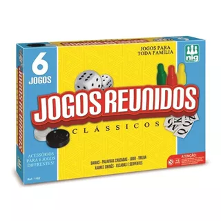 Jogo De Tabuleiro Jogos Reunidos 6 Em 1 Clássicos 1162 Nig