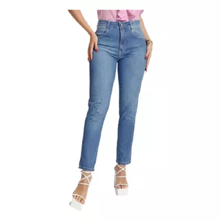 Calça Biotipo Jeans Feminina Mom Midi Destroyed Up Ref 26751