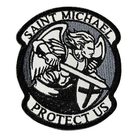 Parche Bordado Reflectivo Ángel Saint Michael Protec Us 