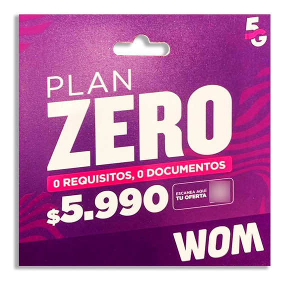 Pack 10 Chip Prepago Wom Plan Zero Incluye 500 Min + 50 Gb 