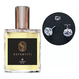 Perfume Feminino Nefertiti + Brinco Prata Ponto De Luz 6mm