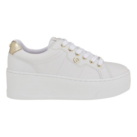 Tenis Para Mujer G By Guess Blanco Plata Ggrendee