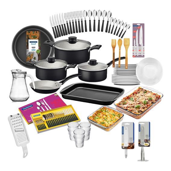 Set Juego De Cocina Batería Ollas 63 Piezas Tramontina LG