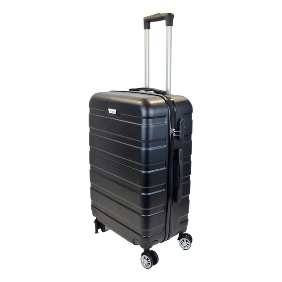 Valija Maleta De Viaje Mediana Rígida 4 Ruedas Premium 24 Color Negro