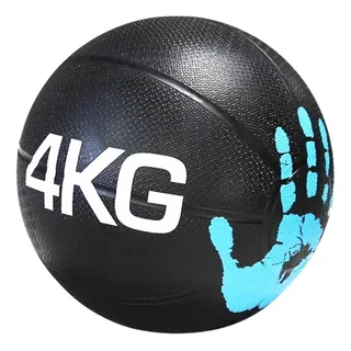 Balón Medicinal 4kg Con Rebote Para Entrenamiento Deporte Color Negro