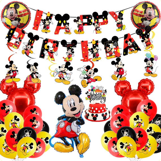 Kit Decoracion Fiesta Cumpleañosglobos Mickey Mouse 81 Pz