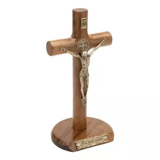 Crucifixo Mesa Parede Madeira Cilíndrica 17cm Foi Por Você