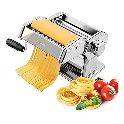 Máquina De Pasta, Isiler 150 Rodillos Para Hacer Pastas Color silver b