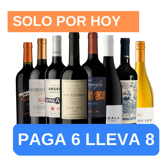 Oferta De Vino Luigi  En Combo (8 Botellas)a. Quirino 