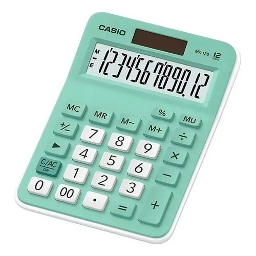 Calculadora De Escritorio Casio Mx-12b Verde Color Verde