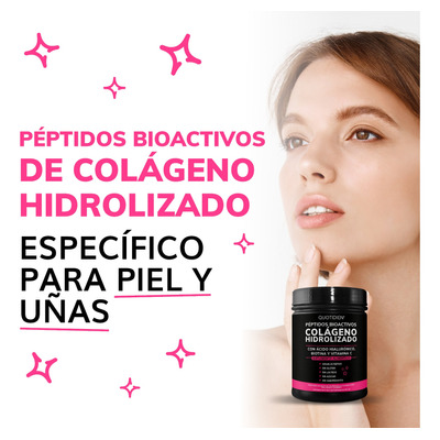 Peptidos Bioactivos De Colageno Hidrolizado Quotidien Essential Moments Con Ácido Hialurónico, Vitamina E, Biotina Y Vitamina C - Colageno Para Piel Y Uñas - 500g